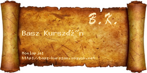 Basz Kurszán névjegykártya